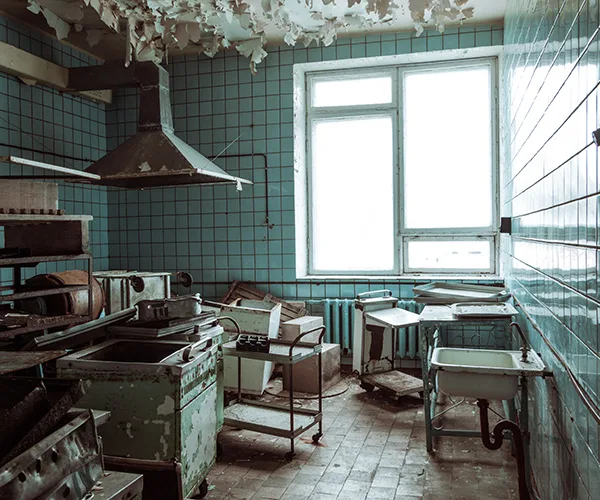 a picture of a mold ridden kitchen